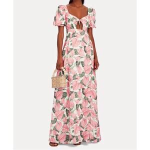 Agua Bendita Amapola Floral Puff Sleeve Dress